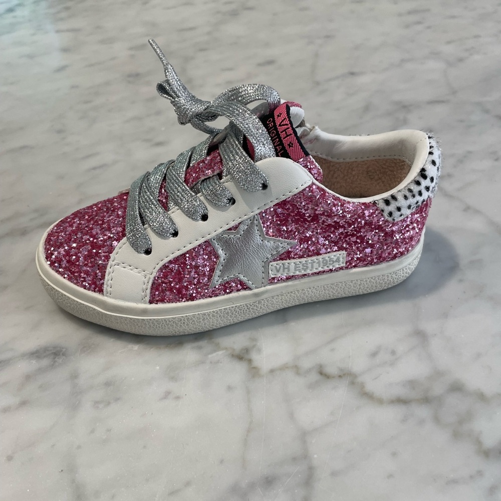 Vintage Havana Kids' River Pink Glitter Sneaker, Girl's Toddler Sneaker 11M, NIB
